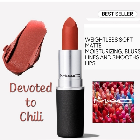 Devoted To Chili | Powder Kiss Lipstick | Mac Cosmetics | Brand New in Box - Picture 1 of 15